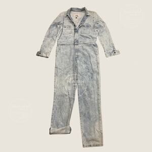 Lee Union-Alls Acid Wash Denim Jumpsuit | Utility Workwear Boiler Suit Coveralls